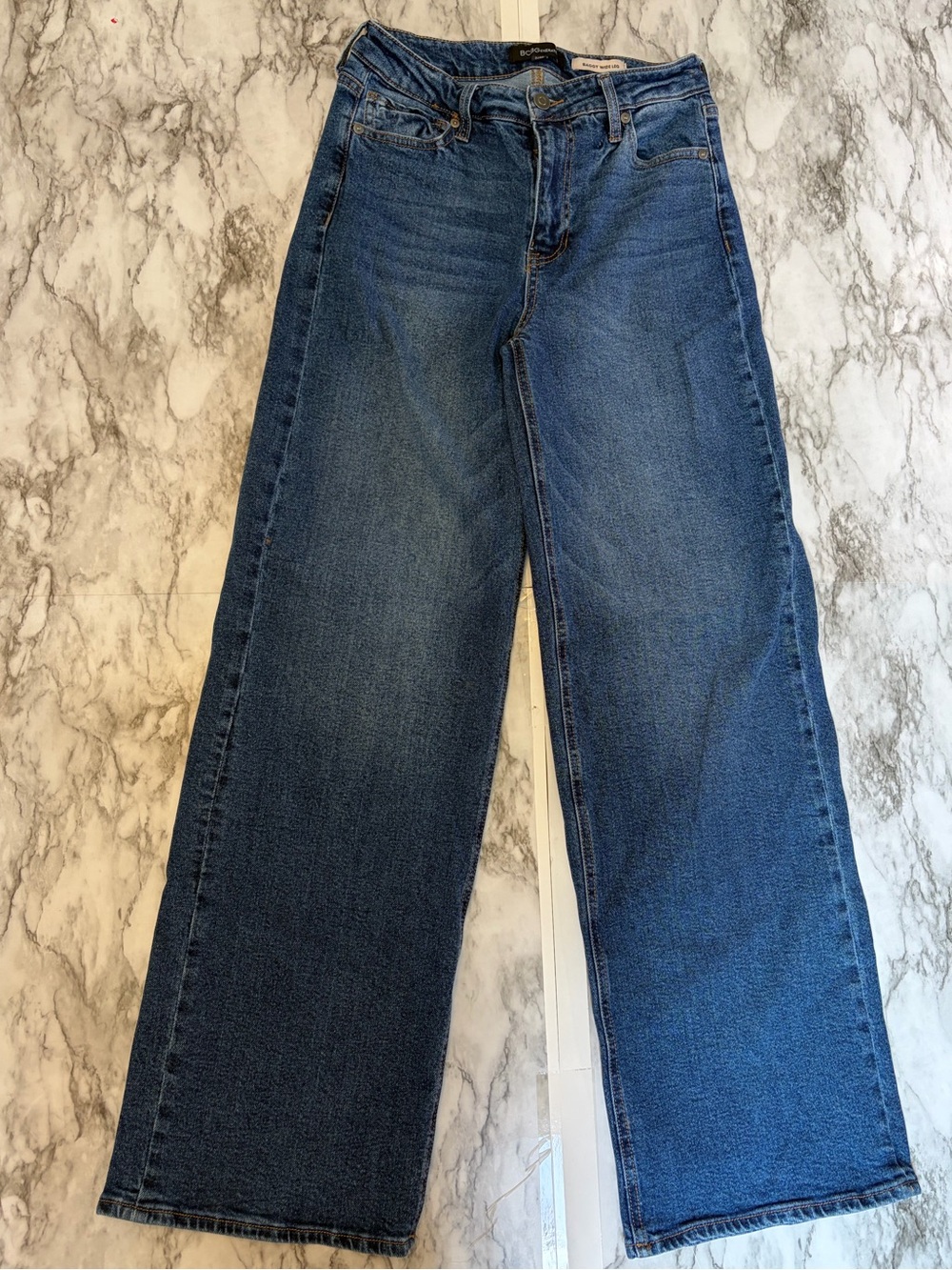 BCBGeneration Wide-Leg Blue Denim Jeans size 3/26 99% cotton